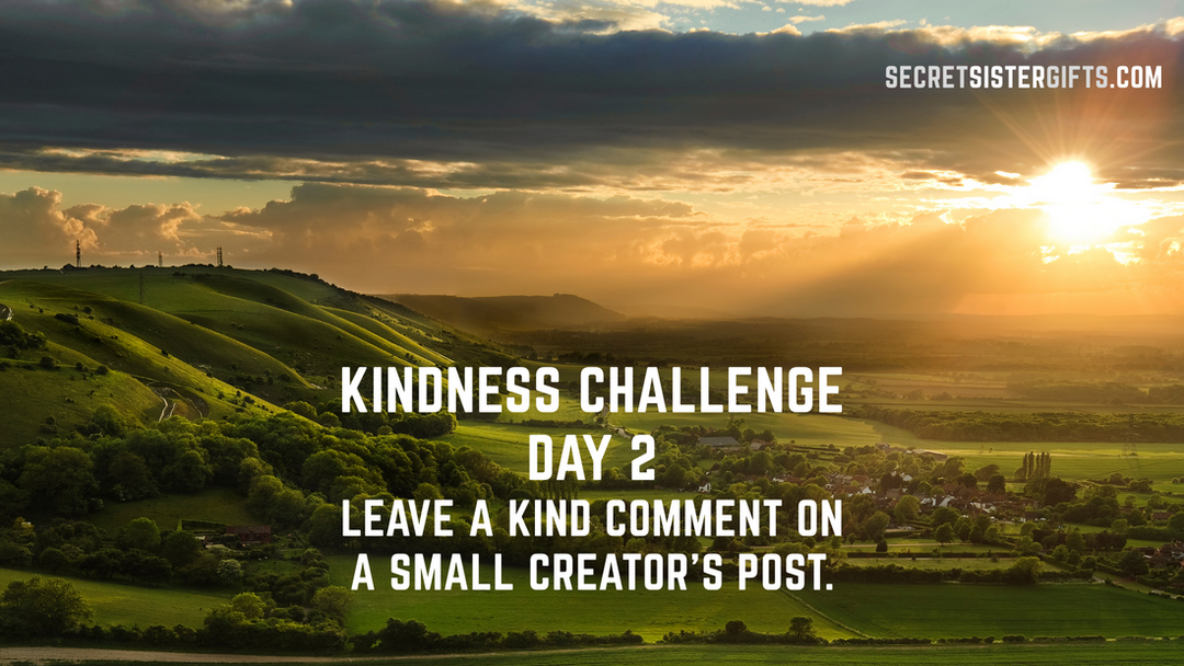 Kindness Challenge Day 2: Leave a kind comment on a small creator's post.