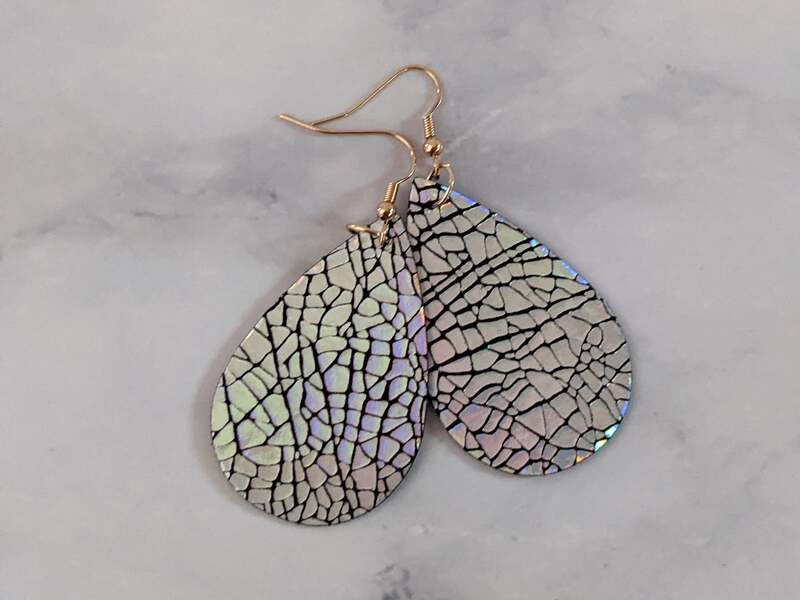 Reflective Silver Earrings with a Teardrop Shape - Nickel Free!
