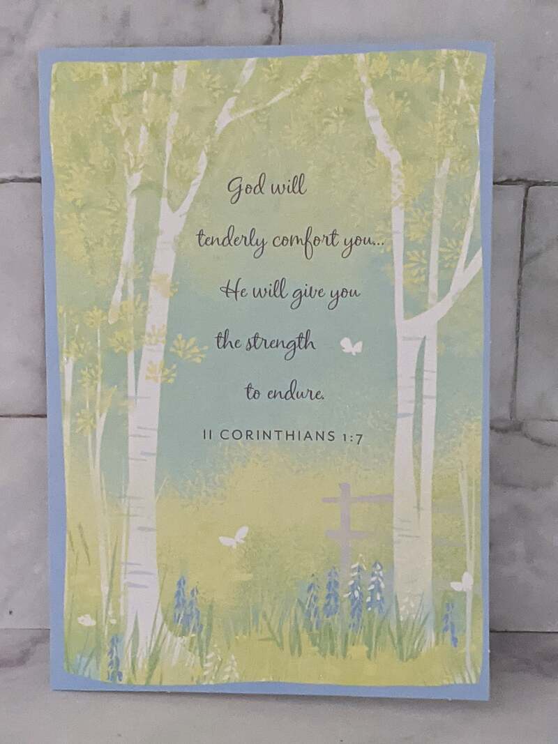 A Christian Comfort and Strength Greeting Card with Deepest Sympathy